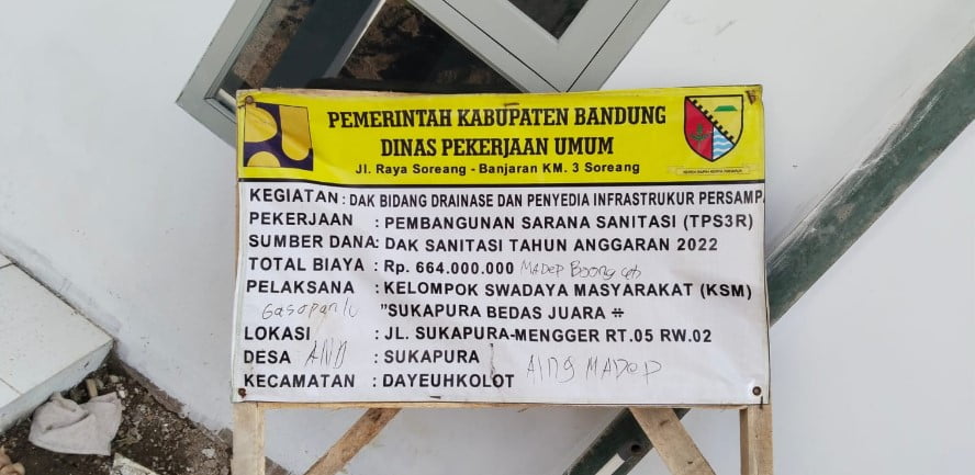 Terkait Pembangunan Teknologi Recycling Sampah (TPS-3R) Ketua Kelompok Swadaya Masyarakat (KSM) Desa Sukapura Was-Was