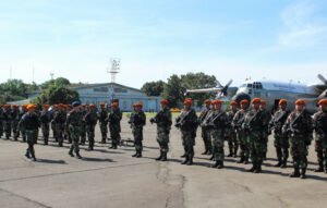 Dankosek I Pimpin Upacara Penyambutan Purna Tugas Satgas Pamtas RI - Papua Nugini