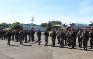 Dankosek I Pimpin Upacara Penyambutan Purna Tugas Satgas Pamtas RI - Papua Nugini