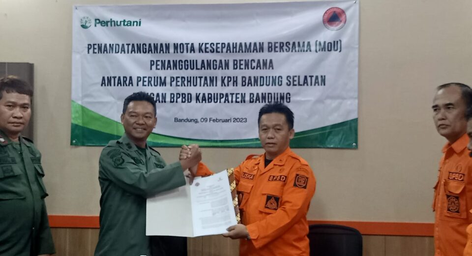 Badan Penanggulangan Bencana Daerah dan Administratur Perhutani KPH Bandung Selatan Jalin Kerjasama Penanggulangan Bencana