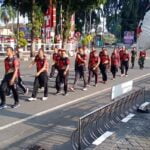 Pengangkatan Menteri Pertahanan RI Menjadi Warga Kehormatan Kopasgat di Lapangan Jingga kopasgat  SULAEMAN Bandung