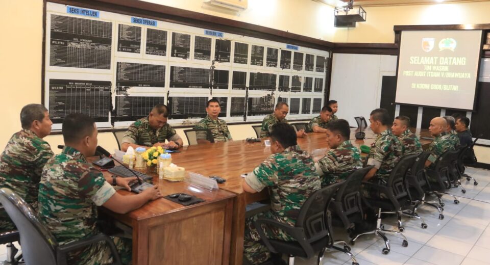 Kodim 0808/Blitar Terima Kunjungan Tim Wasrik Post Audit Itdam V/Brawijaya