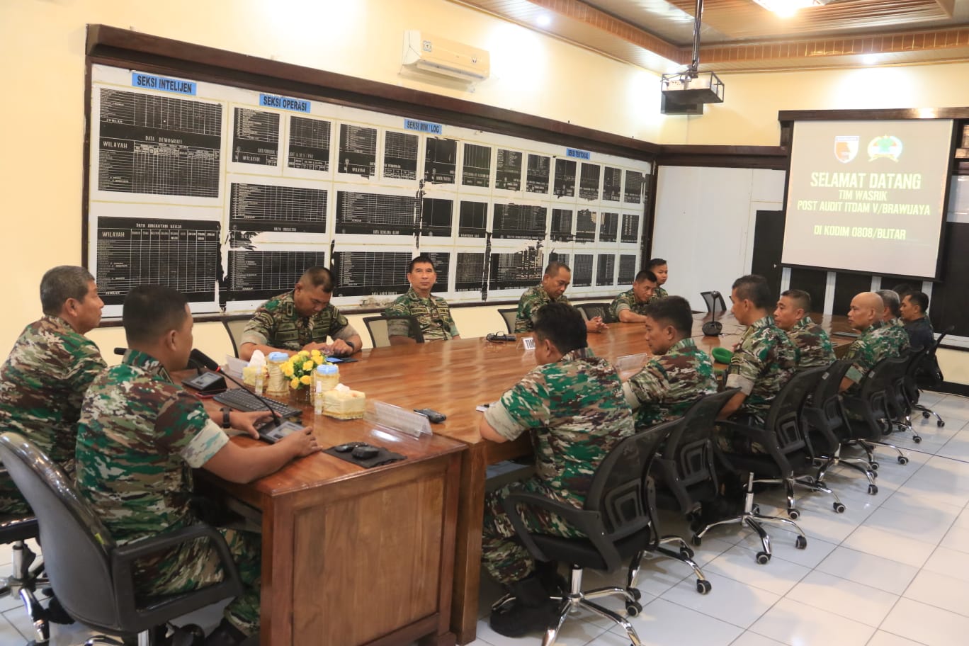 Kodim 0808/Blitar Terima Kunjungan Tim Wasrik Post Audit Itdam V/Brawijaya