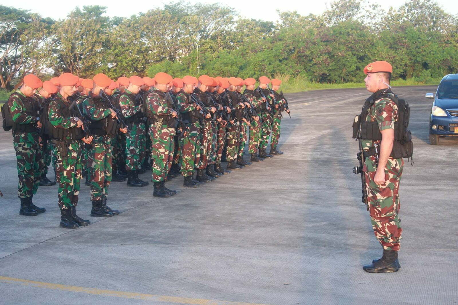 Danyonko 466 Kopasgat Pimpin Apel Pengecekan Prajuritnya Di Satgas Pam VVIP