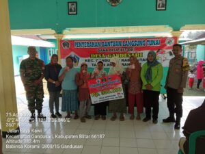Pastikan Berjalan Lancar Dan Aman, Babinsa Koramil Gandusari Dampingi Kegiatan Penyaluran BLT DD