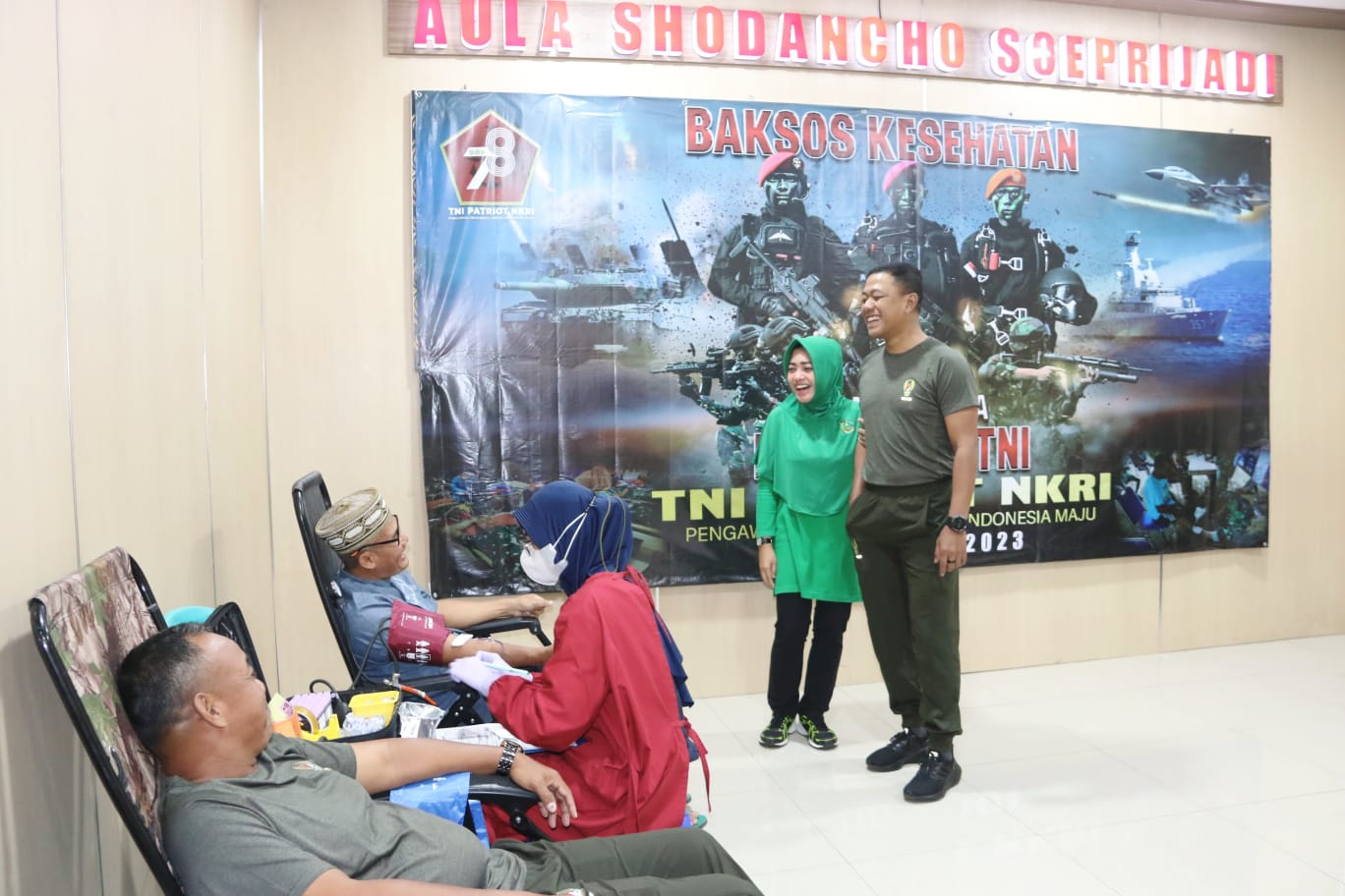 Sambut HUT Ke -78 TNI Tahun 2023, Kodim 0808/Blitar Gelar Donor Darah, Pengobatan Gratis Dan Bakti Sosial