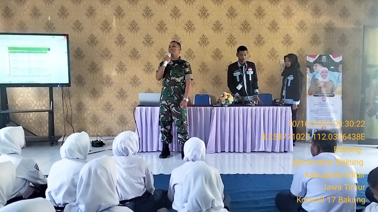 Wujudkan Generasi Muda Yang Berkualitas, Anggota Koramil Bakung Berikan Wasbang Di Sekolah