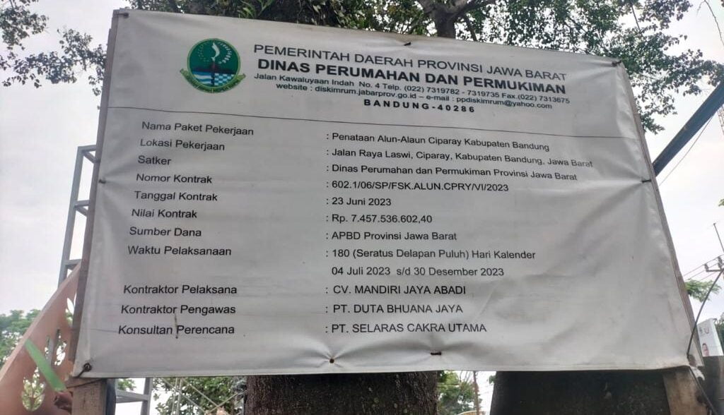 DIDUGA PENATAAN  ALUN-ALUN CIPARAY MOLOR, CV KENA SANKSI