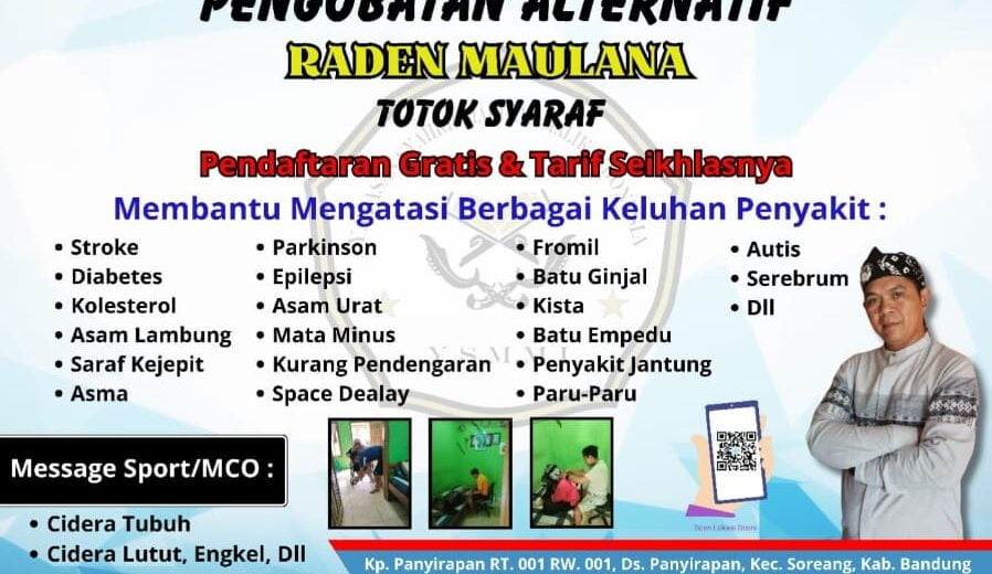 PENGOBATAN ALTERNATIF TOTOK SYARAF DENGAN JARI RADEN MAULANA
