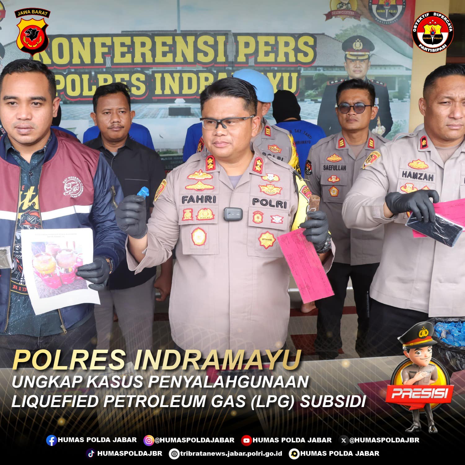 Polres Indramayu berhasil mengungkap kasus penyalahgunaan Liquefied Petroleum Gas (LPG) Subsidi