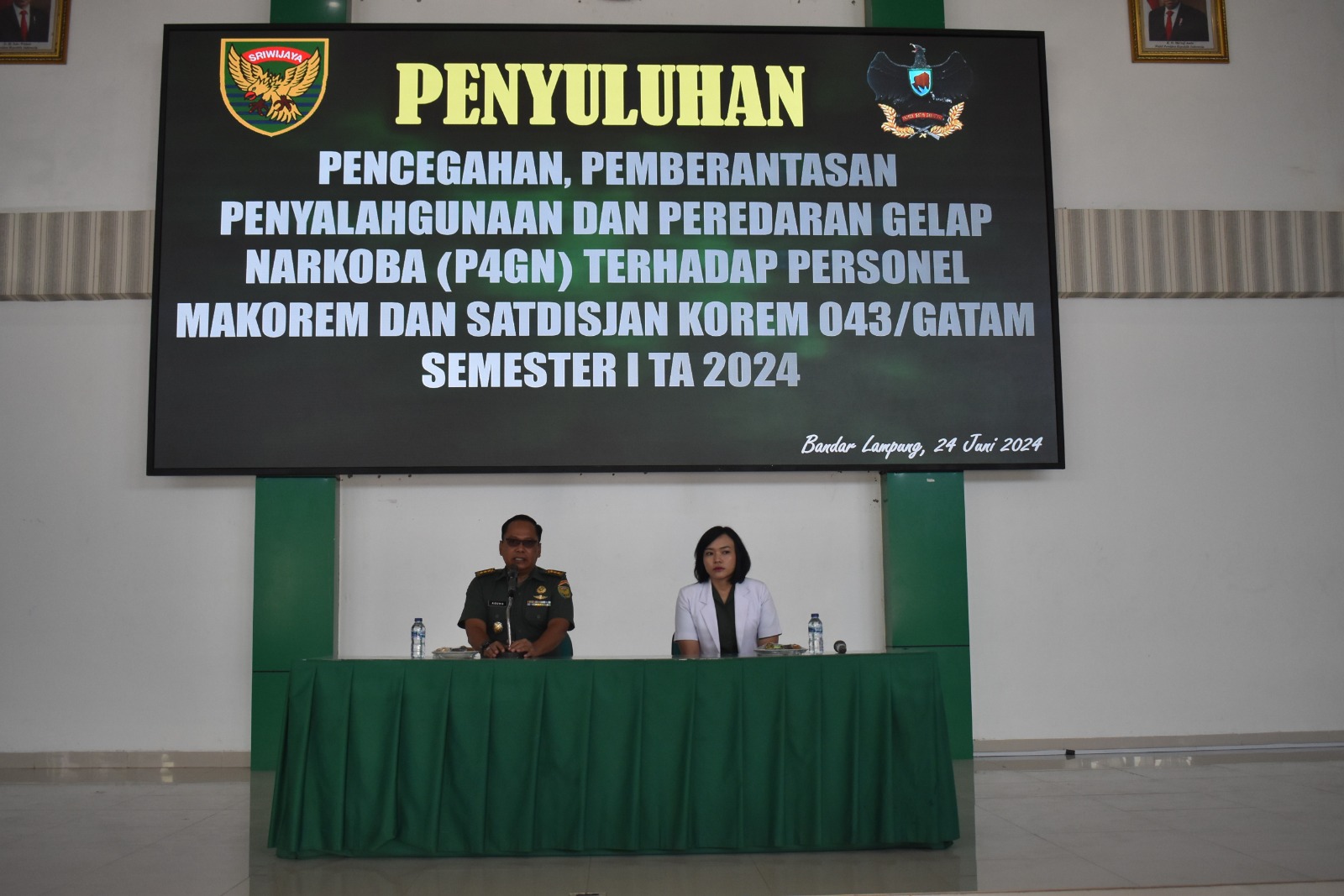 Cegah Penyalahgunaan Narkoba, Prajurit Dan PNS Korem 043/Gatam Ikuti Penyuluhan P4GN