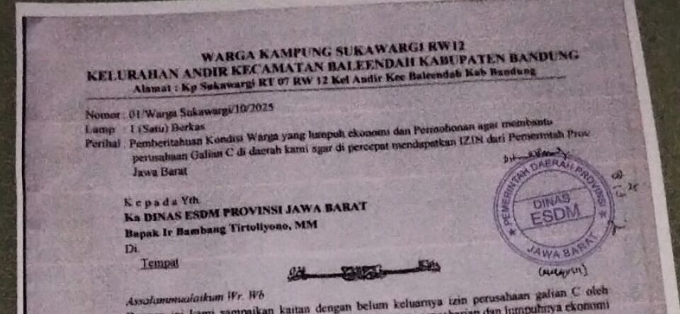 Izin Belum Terbit, Aktivitas Galian C di Baleendah Berhenti: Warga Kampung Sukawargi Mengeluh Ekonomi Lumpuh