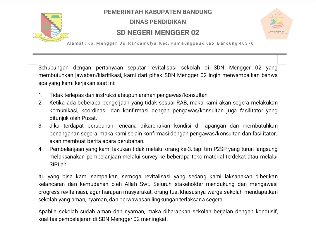 Diduga Kurang Transparan, Pihak SDN Mengger 02 Berikan Klarifikasi Terkait Program Revitalisasi Rp 1 Miliar